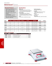 Thumbnail of document Data Sheet - Adventurer Series, OHAUS Toploader Balance